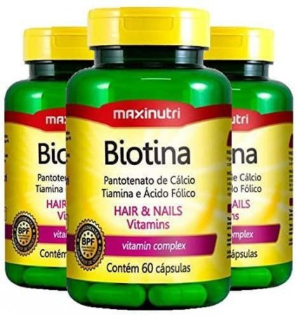 Kit 3 Biotina 60 Cápsulas MaxiNutri