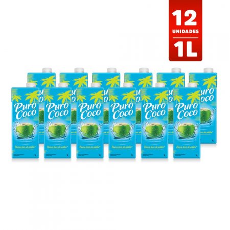 KIT ÁGUA DE COCO PUROCOCO 1L - CAIXA 12 UNIDADES