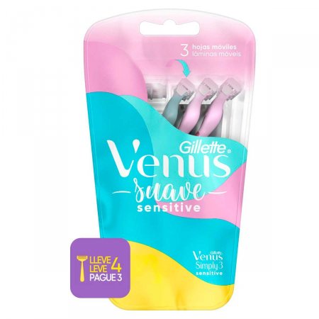 Gillette Venus Suave Sensitive Depilador Descartável com 4 unidades