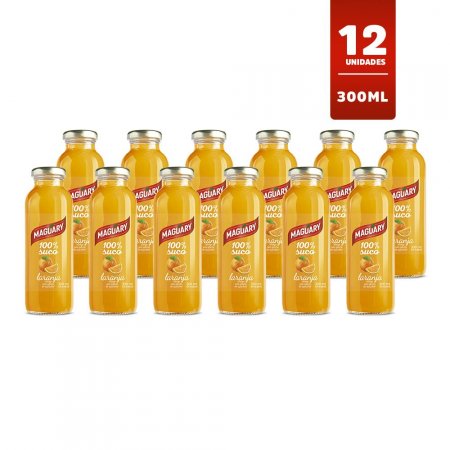 KIT SUCO DE LARANJA 100% MAGUARY 300ML - CAIXA 12 UNIDADES