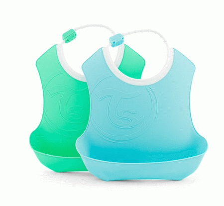 Babadores Twistshake Azul e Verde 2 unidades