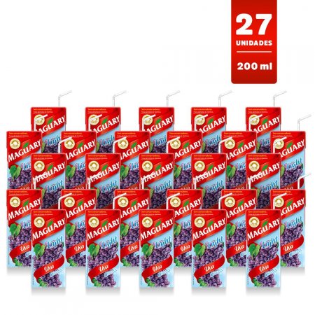 KIT SUCO DE UVA BAIXA CALORIA MAGUARY 200ML- CAIXA 27 UNIDADES