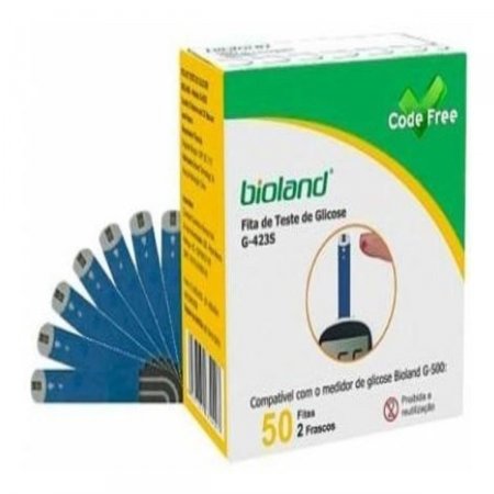 50 Tiras Reagentes G-423s Para Glicosimetro Bioland G500