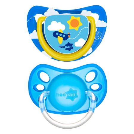 Conjunto de Chupeta Neopan Ortodôntica nº2 Azul com 2 Unidades
