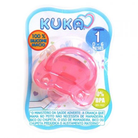 Chupeta Kuka Ortodôntica Soft Rosa Fase 1 com 1 unidade