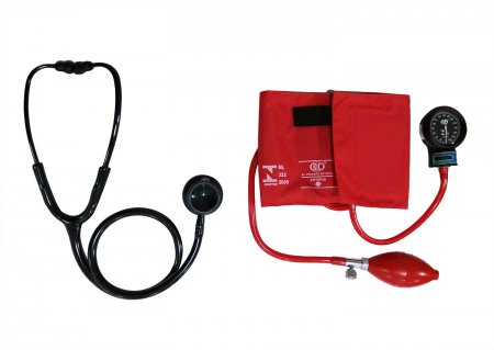 Kit Bic Aparelho de Pressão Com Esteto Duplo Vermelho Black Adulto