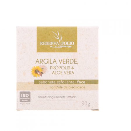 Sabonete Reserva Folio Esfoliante Facial Natural de Argila Verde, Própolis e Aloe Vera 90g