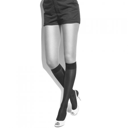 Meia 3/4 Compressão Suave 18-22mmHg Importada Classic 140 Feminina Natural Escuro Tamanho 3 Ponteira Aberta