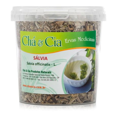 Chá de Sálvia - Salvia officinalis - L. 60g Sálvia - Salvia officinalis - L. 60g