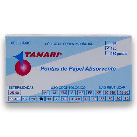 Cone De Papel Absorv Cell Pack Com 120 - Tanari Cone De Papel Absorv Cell Pack 25 Com 120 - Tanari