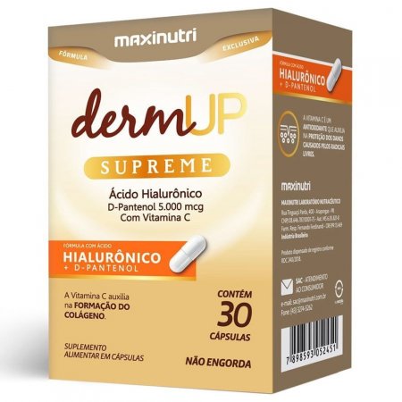 DermUP Supreme (D-Pantenol e Ácido Hial) Maxinutri C/30 Cáps