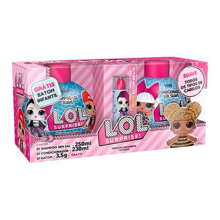 Kit Infantil LOL Shampoo com 250ml + Condicionador com 230ml + Brinde