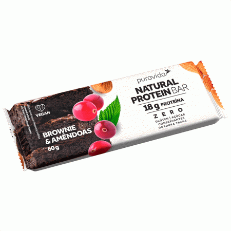 Natural Protein Bar Brownie e Amêndoas 60g - Pura Vida