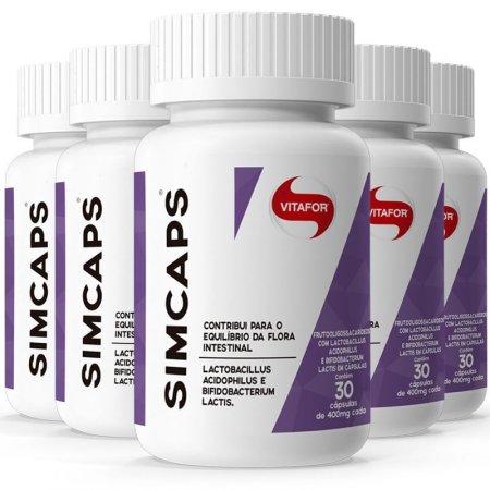 Kit 5 Simcaps Mix de probióticos Vitafor 30 cápsulas