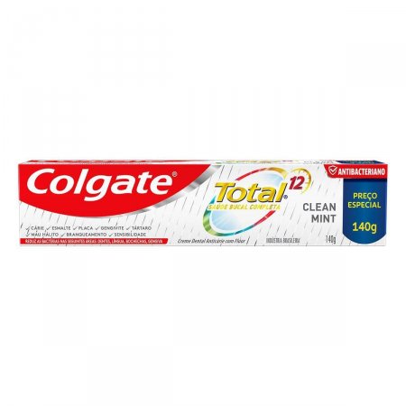 Pasta de Dente Colgate Total 12 Clean Mint com Flúor de 140g