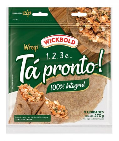 Pão Tipo Tortilha Tá Pronto 100% Integral 270G