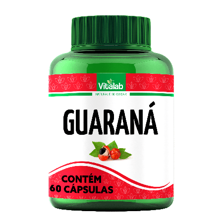 Guaraná 250mg Vitalab com 60 cápsulas
