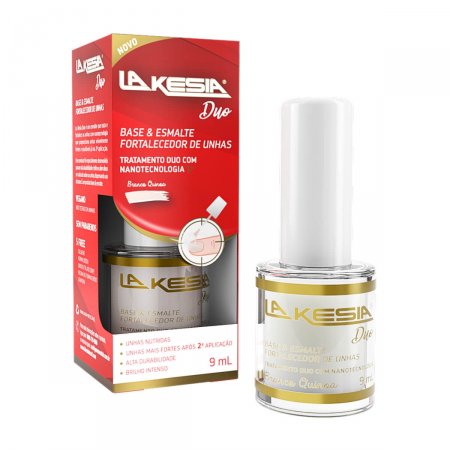 Base e Esmalte Fortalecedor de Unhas LaKesia Duo Branco Quinoa com 9ml