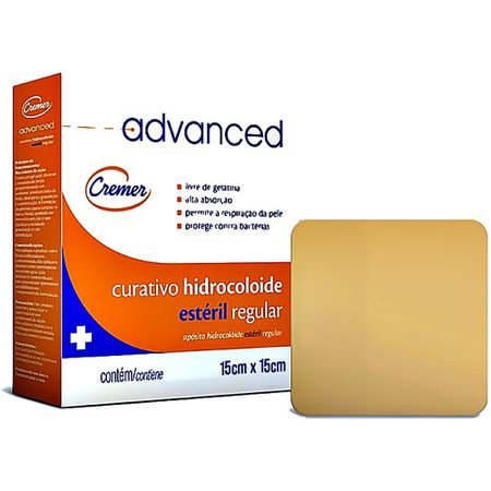 Curativo Hidrocoloide Advanced Estéril  Regular - 15X15 - Cremer