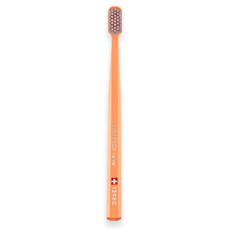 Escova Dental 12460 Velvet Adulto - Curaprox Escova Dental 12460 Velvet Adulto Cabo Laranja C/ Cerdas Cinza - Curaprox