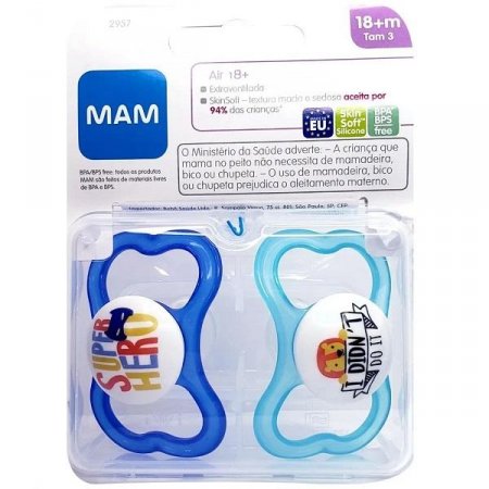 Chupeta ULTRA AIR Dupla 18+ Meses AZUL MAM 2957