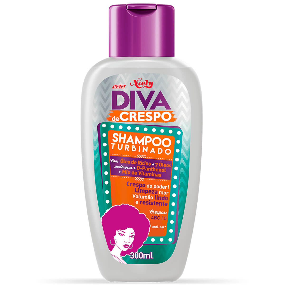 Shampoo Turbinado Niely Diva de Crespos