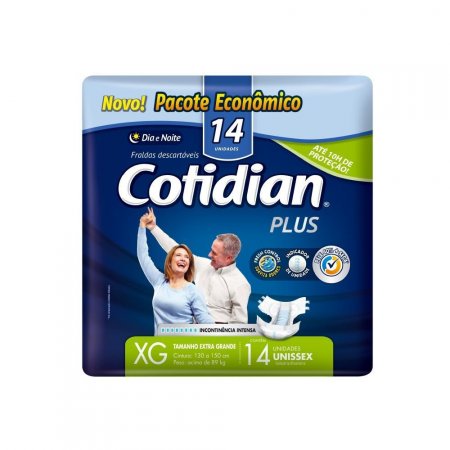 Fralda Geriátrica Softys Adulto Cotidian Plus XG  C/14 Un