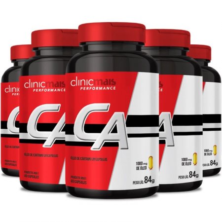 Kit 5 Óleo de cartamo 1000mg Chá mais 120 cápsulas