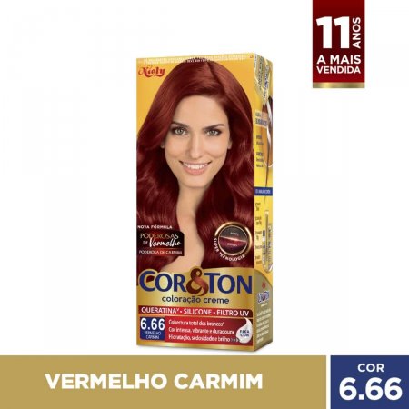Tintura Cor&Ton Niely 6.66 Louro Escuro Vermelho com 1 Unidade