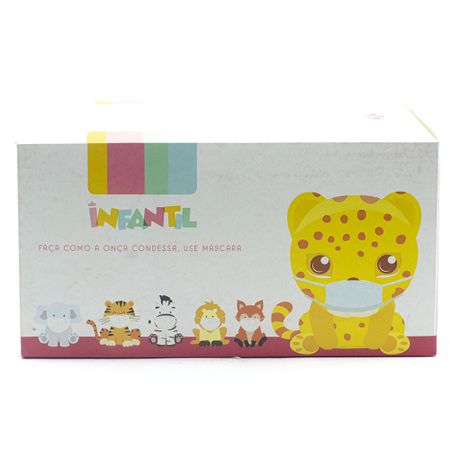 Máscara Cirúrgica Descartável Tripla Camada Infantil - Branca - 50 Unidades - Maple