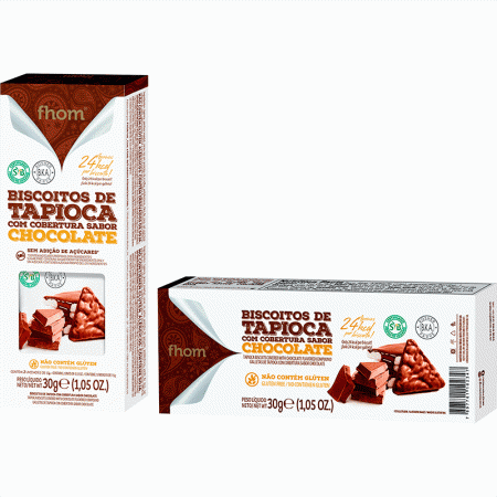Biscoito Tapioca com Chocolate 30g - Fhom