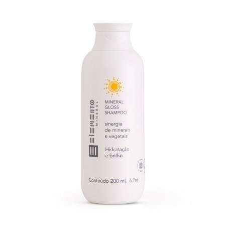 Shampoo Natural Mineral Gloss com Argila Branca 200ml   Elemento Mineral