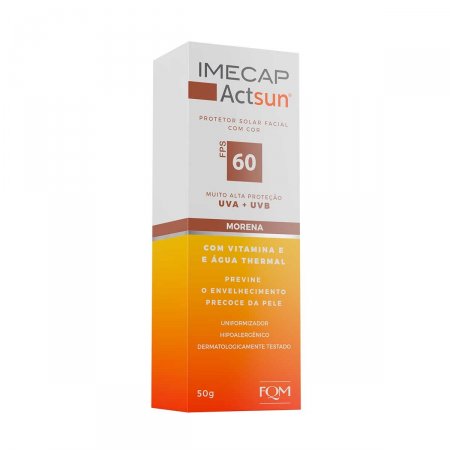Protetor Solar Facial Imecap Actsun FPS60 Pele Morena com 50g