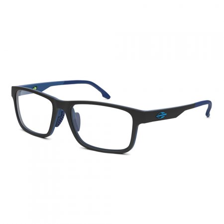 Óculos de grau mormaii lima preto parede azul fosco