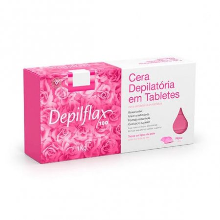Cera Depilatória em Tabletes Rosas 1kg Depilflax