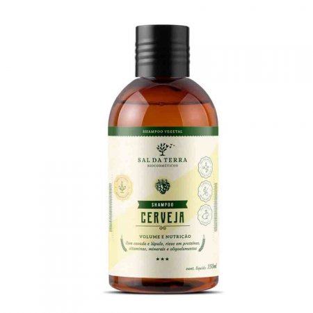 Shampoo Natural Para Cabelos Finos Cerveja da Sal da Terra 250ml