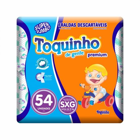 Fralda Toquinho de Gente Premium Tamanho SXG com 54 unidades