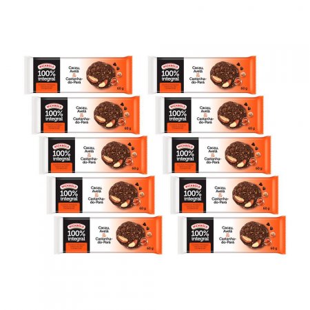 Kit Cookie 100% Int Cacau, Avelã, Cast 60G