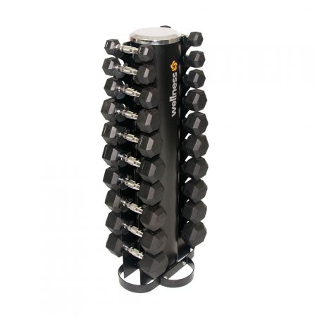 Kit 10 Halteres Emborrachados Hexagonal 1,00 A 10,00 KG (TOTAL 110,00 KG)  - WK089