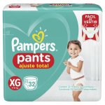 Fralda Pampers Pants Ajuste Total Tamanho XG com 32 unidades