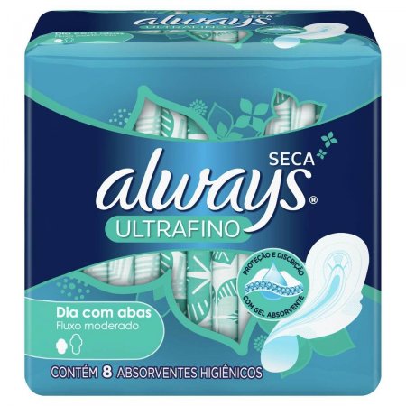 Absorvente Always Ultrafino Cobertura Seca com Abas com 8 unidades