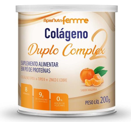 Colágeno Duplo Complex Sabor Tangerina 200g Femme - ApisNutri