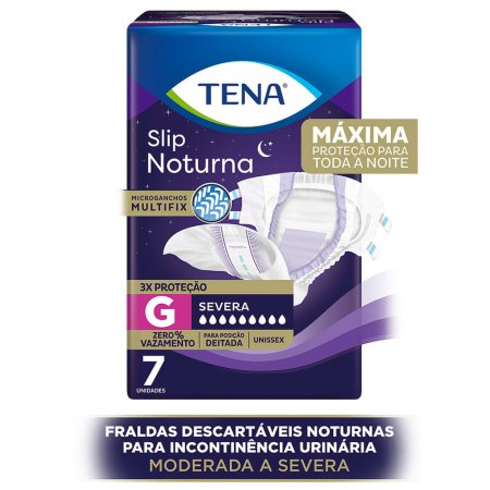 Fralda Geriátrica Tena Slip Noturna G C/ 7 UNI