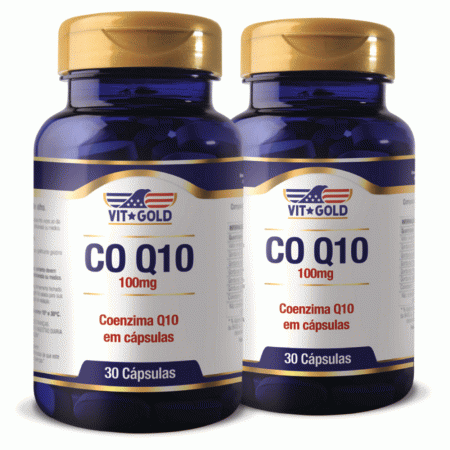 CoQ10 Coenzima 100mg Vitgold KIT 2x 30 cápsulas