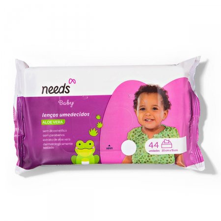 Lenço Umedecido Needs Baby Aloe Vera com 44 unidades