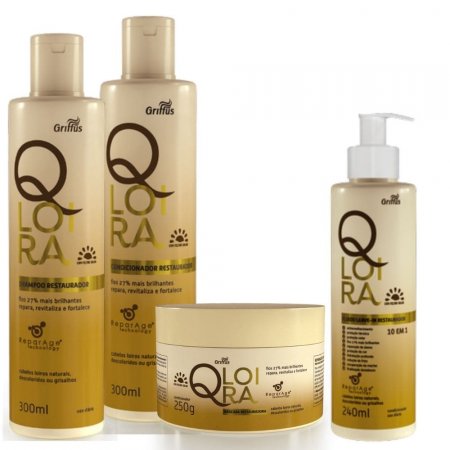 KIT QLOIRA SHAMPOO + CONDICIONADOR 300ML + MASCARA 250G + LEAVE-IN 240ML