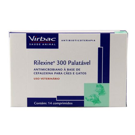 Rilexine 300mg Virbac 14 comp Antibiótico Cães e Gatos