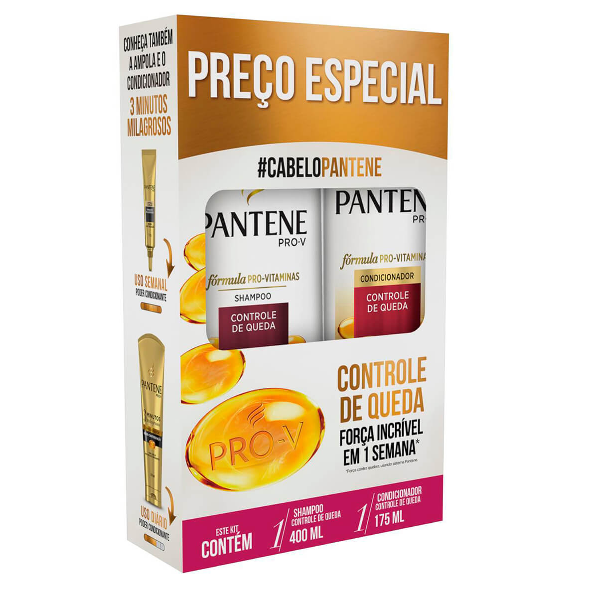 Shampoo + Condicionador Pantene Controle de Queda