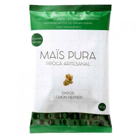 Pipoca Artesanal Sabor Lemon Pepper Mais Pura 50g