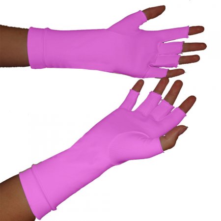 Luva média de proteção solar rosa, G